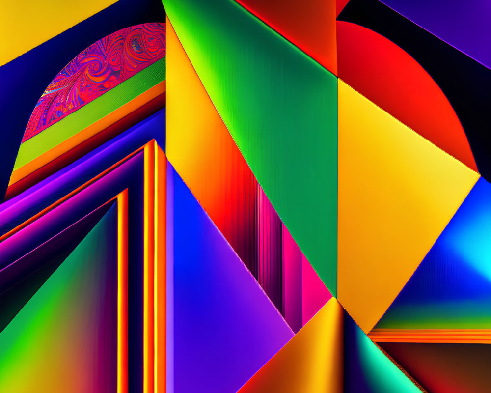 Colorful Geometric Shapes in Abstract Composition