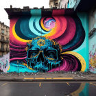 Colorful Abstract Urban Street Art with Swirling Patterns