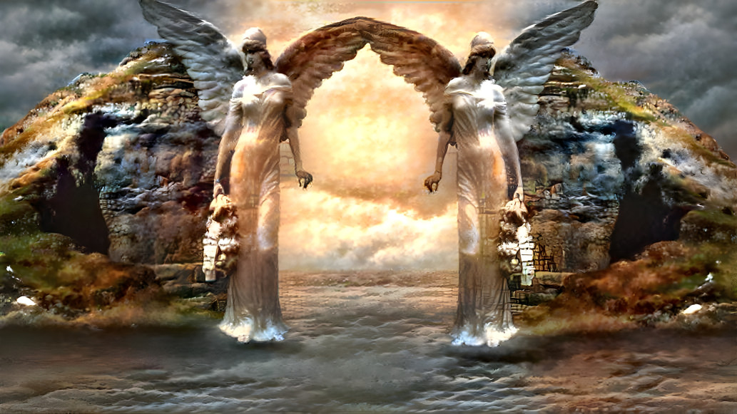 Gate with angels