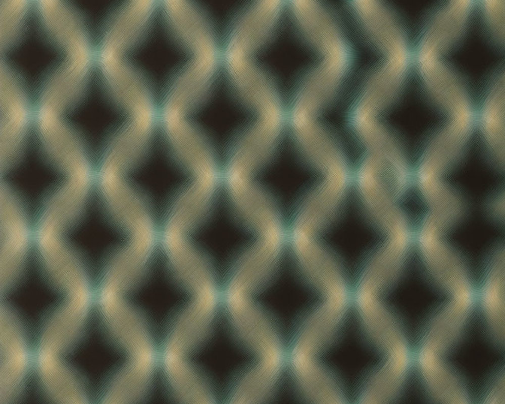 Green and Brown Diamond Motif Pattern with Optical Illusion