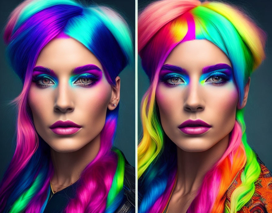 Rainbow hairdo 2