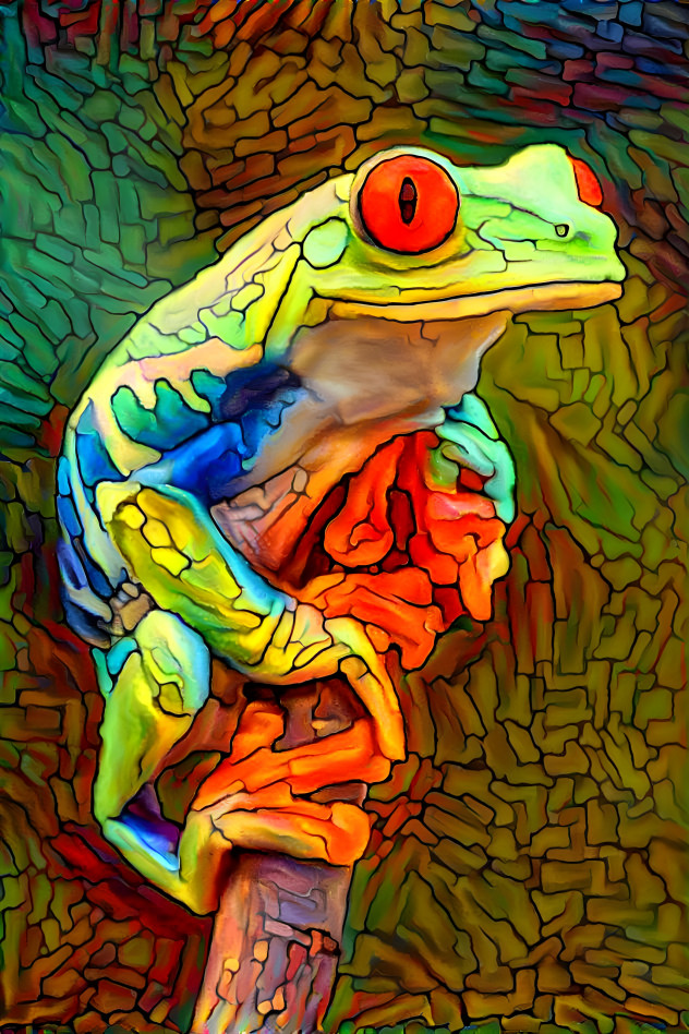 Stained glass frog