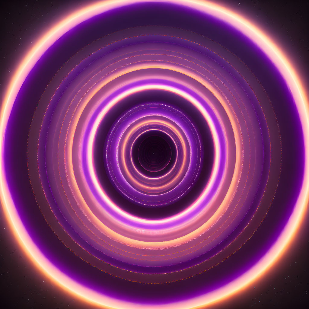 Concentric Circle Abstract Art: Purple to Orange Gradient