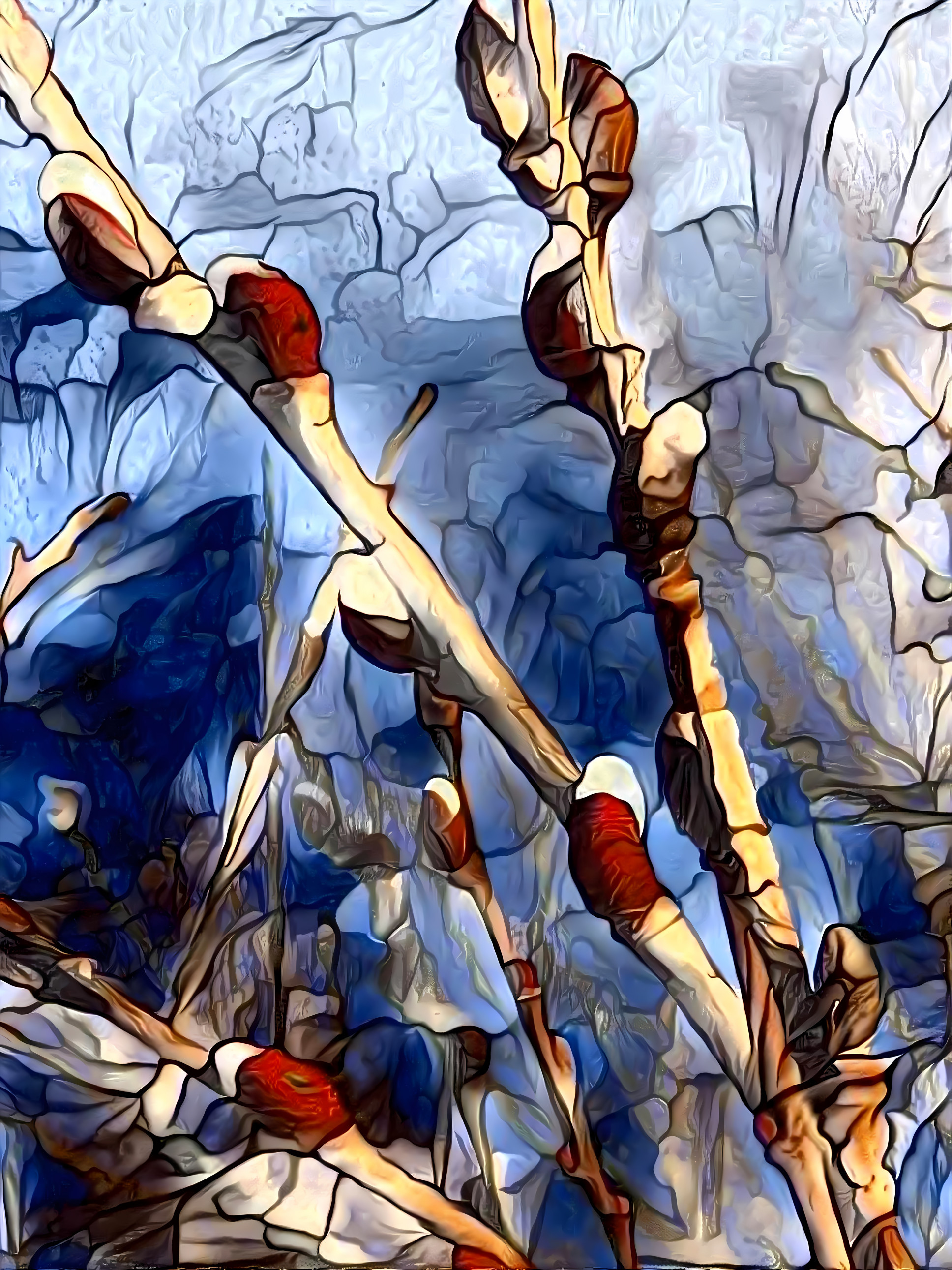 stained glass springtime buds