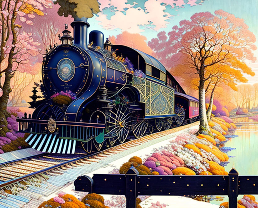 Victorian train scene