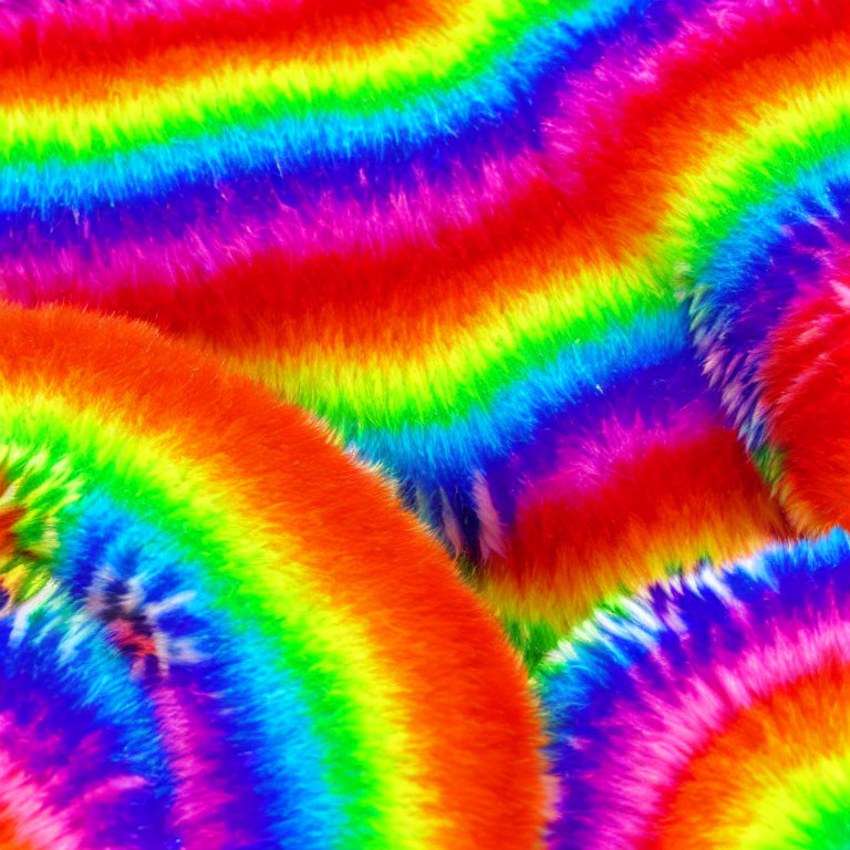 Colorful Rainbow Patterns with Wavy Lines and Tie-Dye Effect