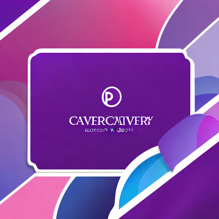 Colorful Curves Graphic with Purple Rectangle & Stylized Text "CAVERCAIVERY