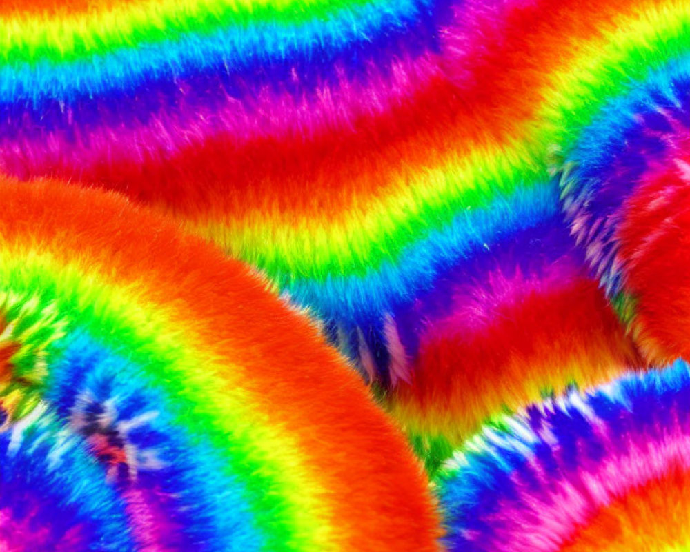 Colorful Rainbow Patterns with Wavy Lines and Tie-Dye Effect