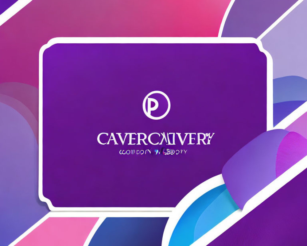 Colorful Curves Graphic with Purple Rectangle & Stylized Text "CAVERCAIVERY