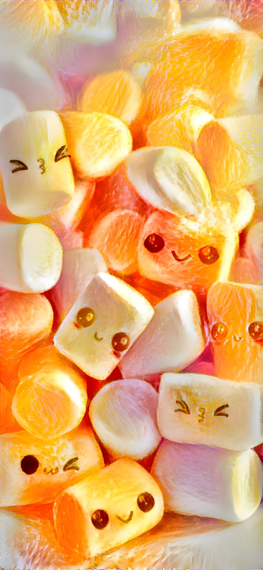 Orange flavour marshmallows