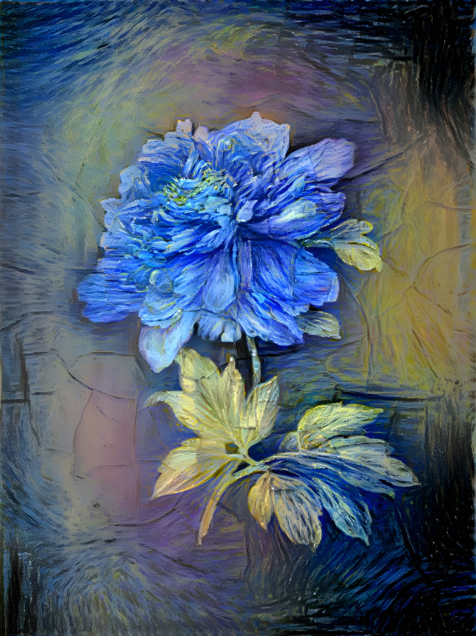 Peony in blue