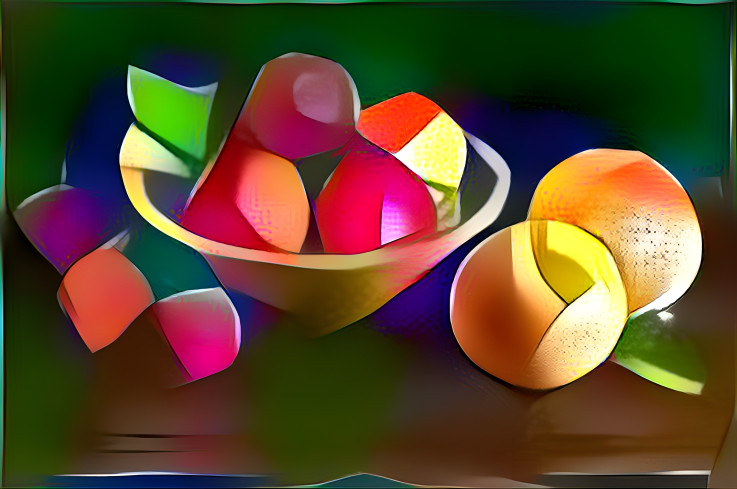 Bowl of fruit, abstract 