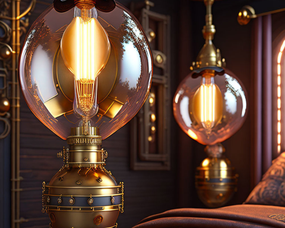 Vintage-inspired ornate light bulb on luxurious textured background