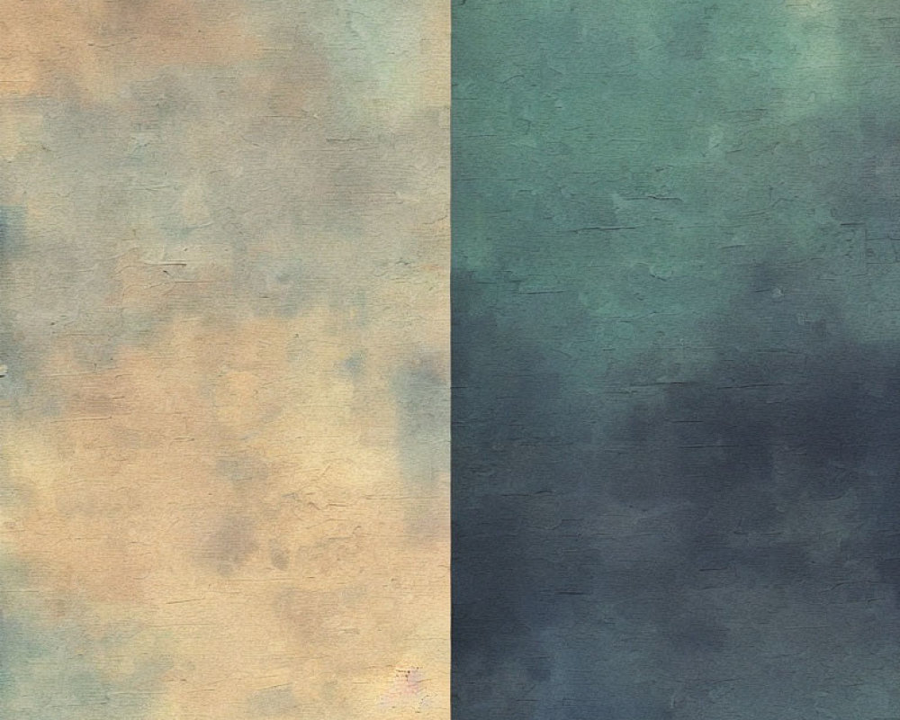 Textured Diptych Image: Warm Beige & Cool Teal-Navy Gradient