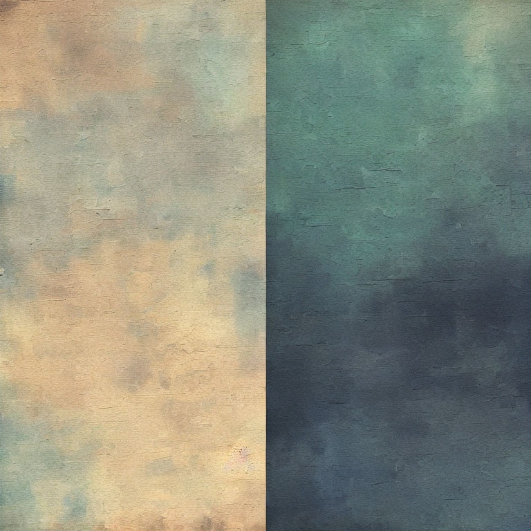 Textured Diptych Image: Warm Beige & Cool Teal-Navy Gradient