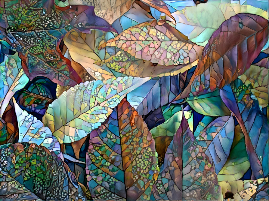 Pastel Stain Glass Leaves