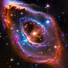 Swirling galaxy with radiant stars and interstellar gas