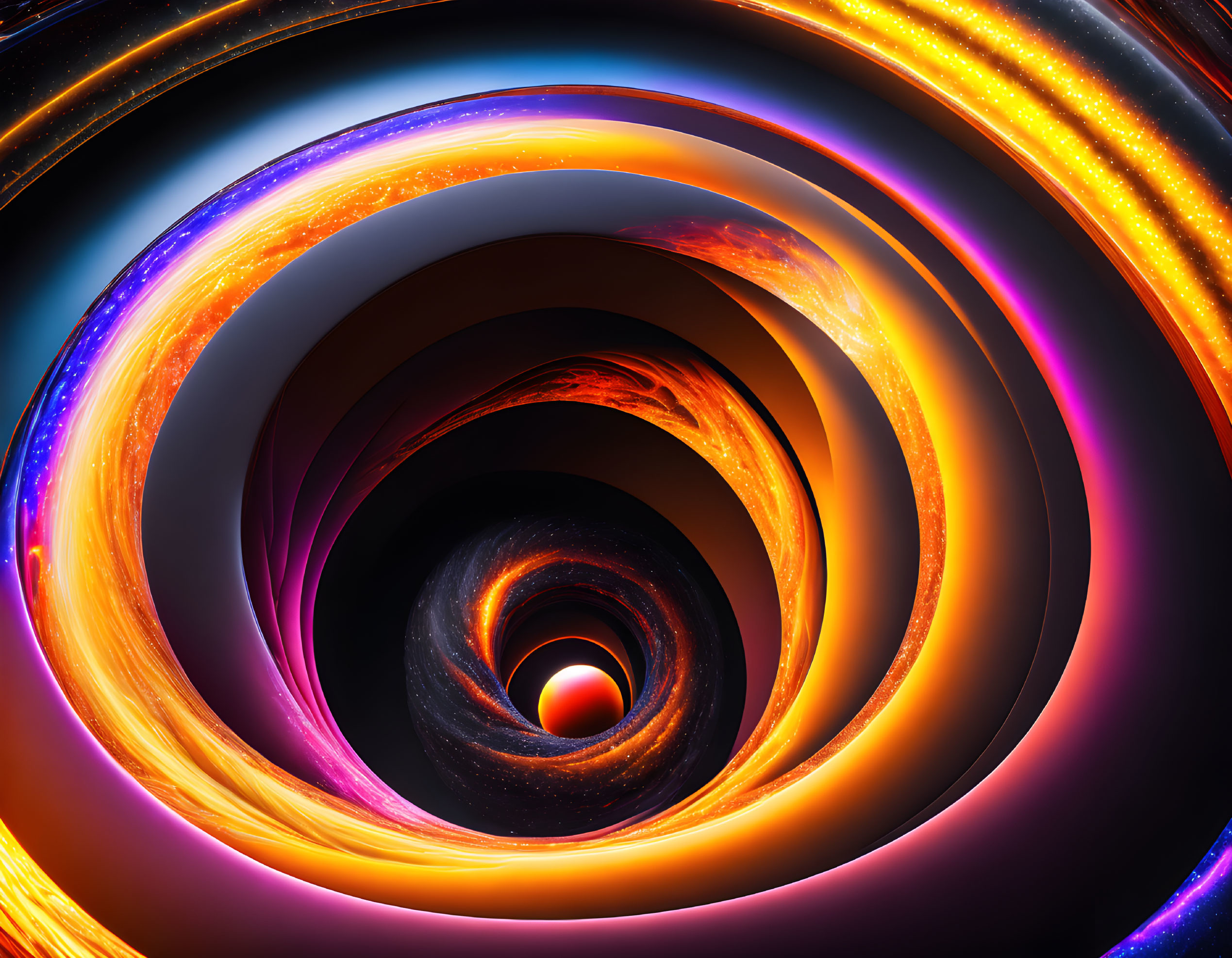 Vibrant swirling colors in hypnotic vortex design