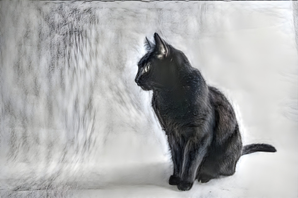 Black painted cat