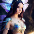 Elaborate fairy costume with detailed wings and ornate attire