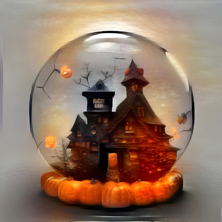  Halloween Snow Globe 3D Fisheye