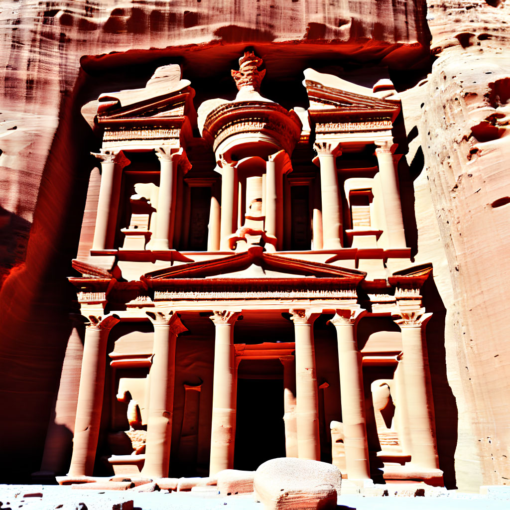 Ancient Rock-Cut Architecture of Al Khazneh in Petra, Jordan