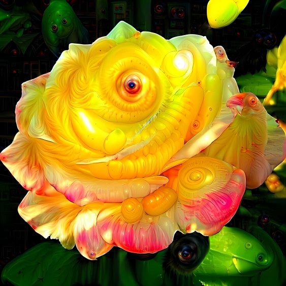 Deep Dream Yellow Rose