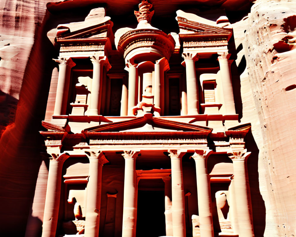 Ancient Rock-Cut Architecture of Al Khazneh in Petra, Jordan