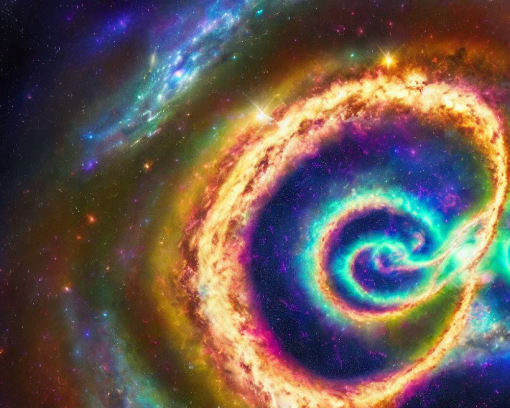 Swirling Galaxy Patterns in Vivid Cosmic Colors