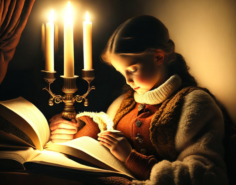 Reading by Candlelight 