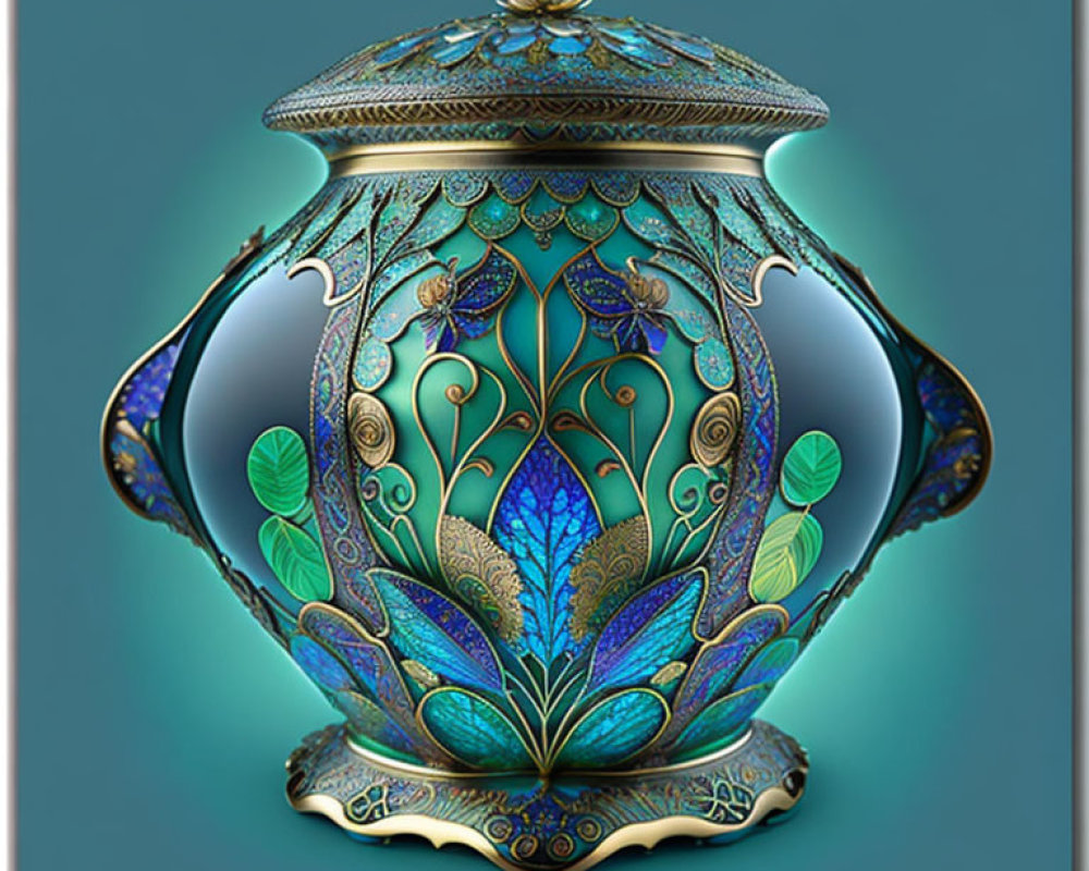 Intricate Cloisonné Vase with Floral and Avian Motifs