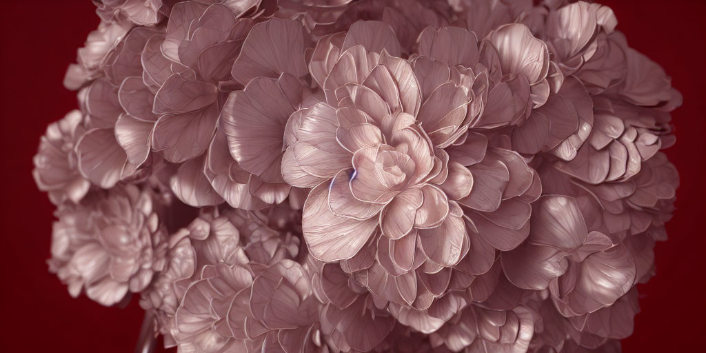 Detailed Close-Up of Monochromatic Rose Peonies