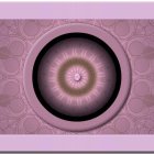 Pink and Purple Mandala with Floral Patterns in Baroque Frame