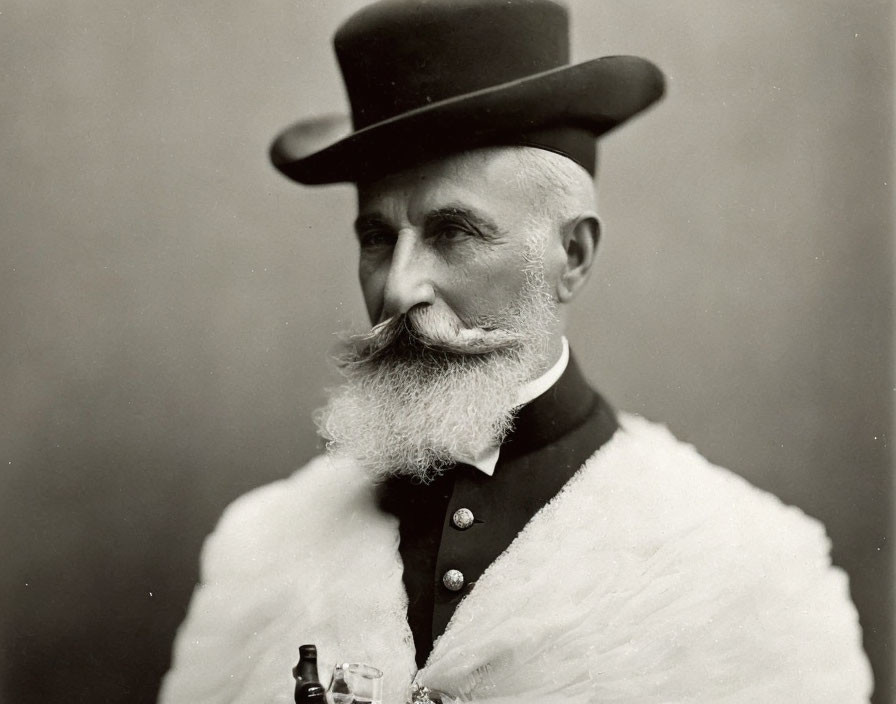 Elderly Gentleman in Top Hat and Formal Attire