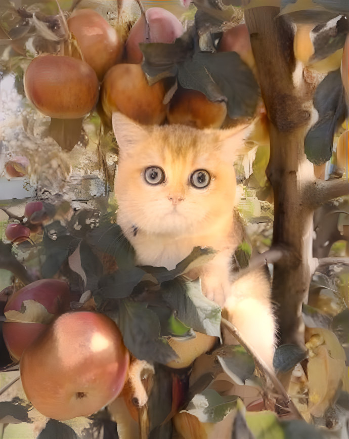 Kitty on the Apple Tree 