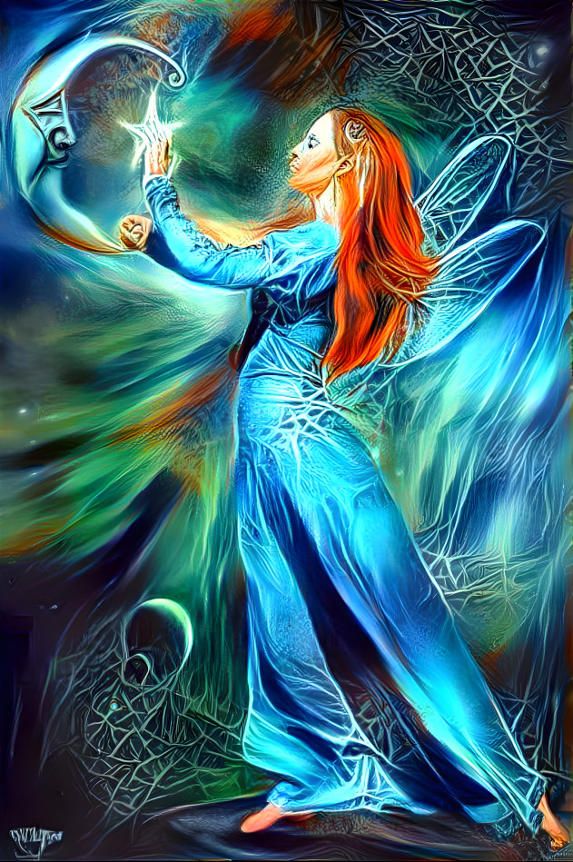 Faery in Blue Satin