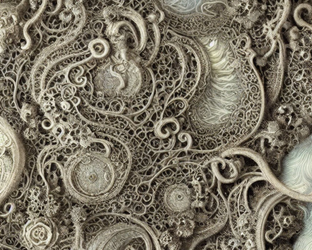 Detailed Fractal Patterns in Earthy Tones