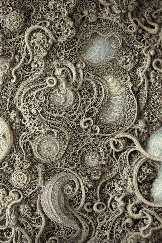 Detailed Fractal Patterns in Earthy Tones