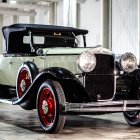 Vintage Car in Ornate Room with Elaborate Design