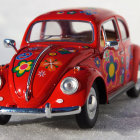 Whimsical illustration of vibrant Volkswagon Beetle house