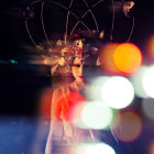 Ethereal women in flowing dresses under night sky