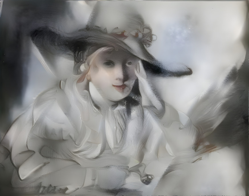 Yoing girl in a hat, inspired by Rembrandt