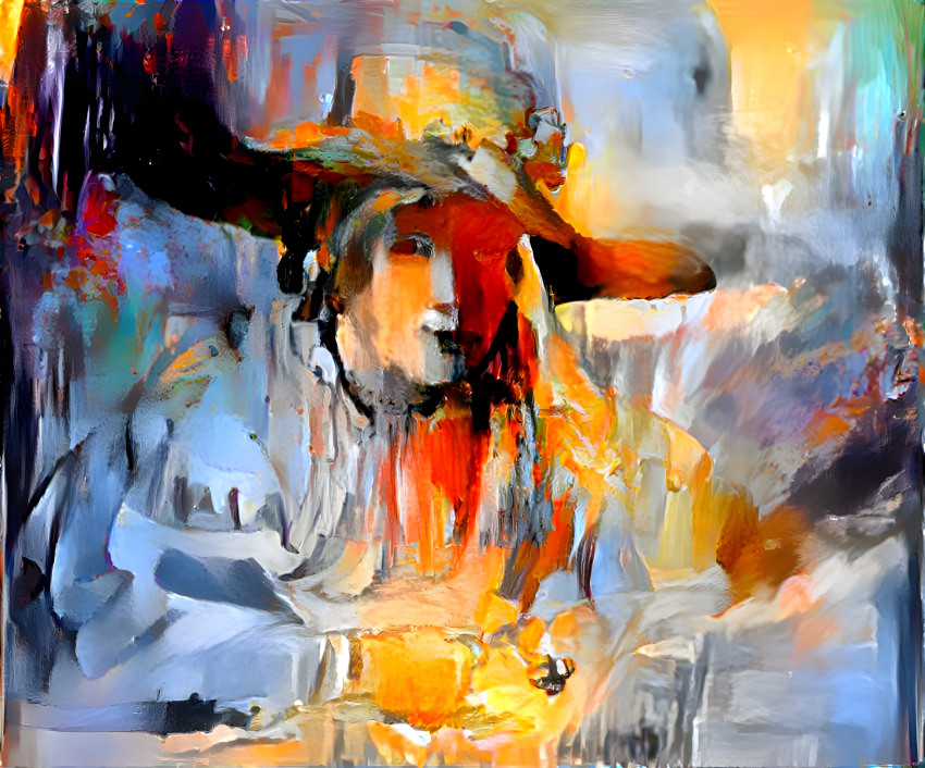 Yoing girl in a hat, inspired by Rembrandt