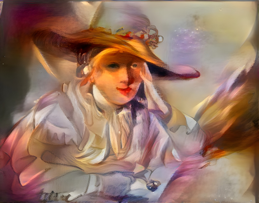 Yoing girl in a hat, inspired by Rembrandt