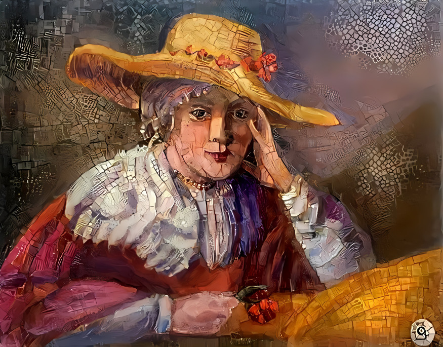 Yoing girl in a hat, inspired by Rembrandt