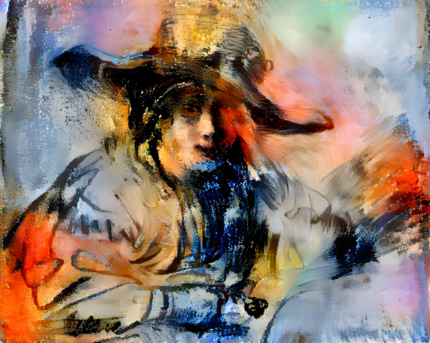 Yoing girl in a hat, inspired by Rembrandt