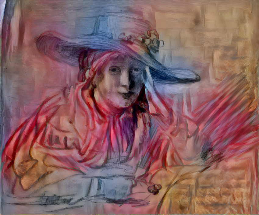 Yoing girl in a hat, inspired by Rembrandt