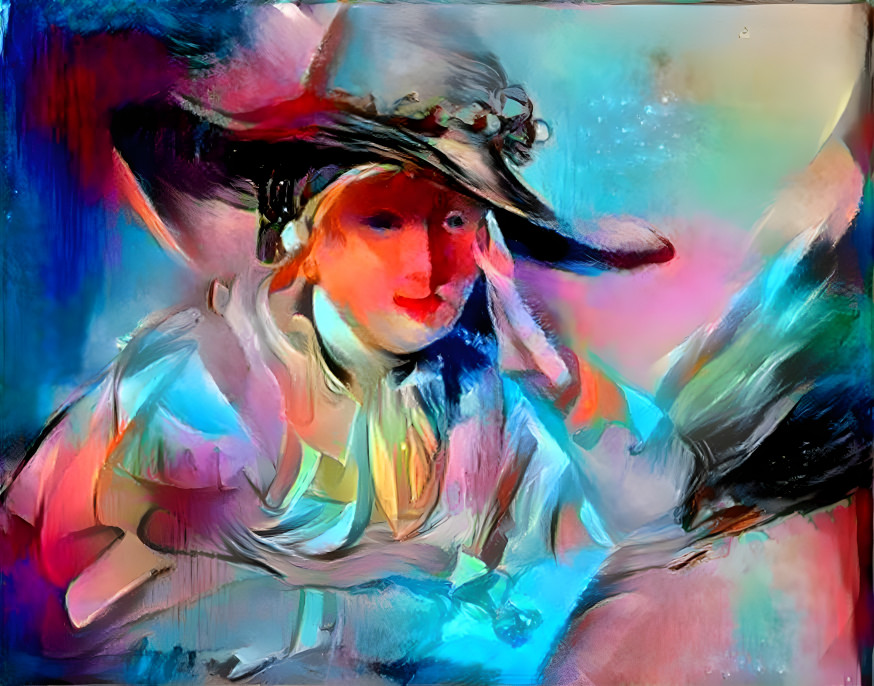 Yoing girl in a hat, inspired by Rembrandt