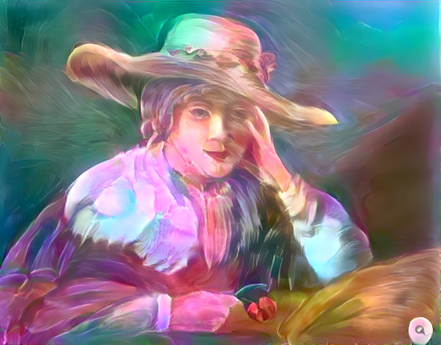 Yoing girl in a hat, inspired by Rembrandt