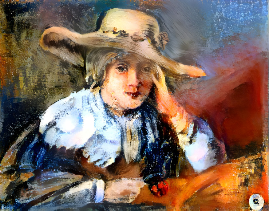 Yoing girl in a hat, inspired by Rembrandt